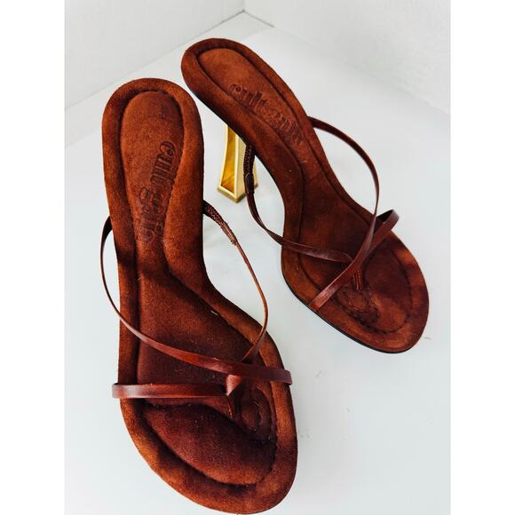 Cult Gaia in mahogany brown Soriah Slide Strappy leather Sandal (Women) 36.5 - Picture 8 of 11